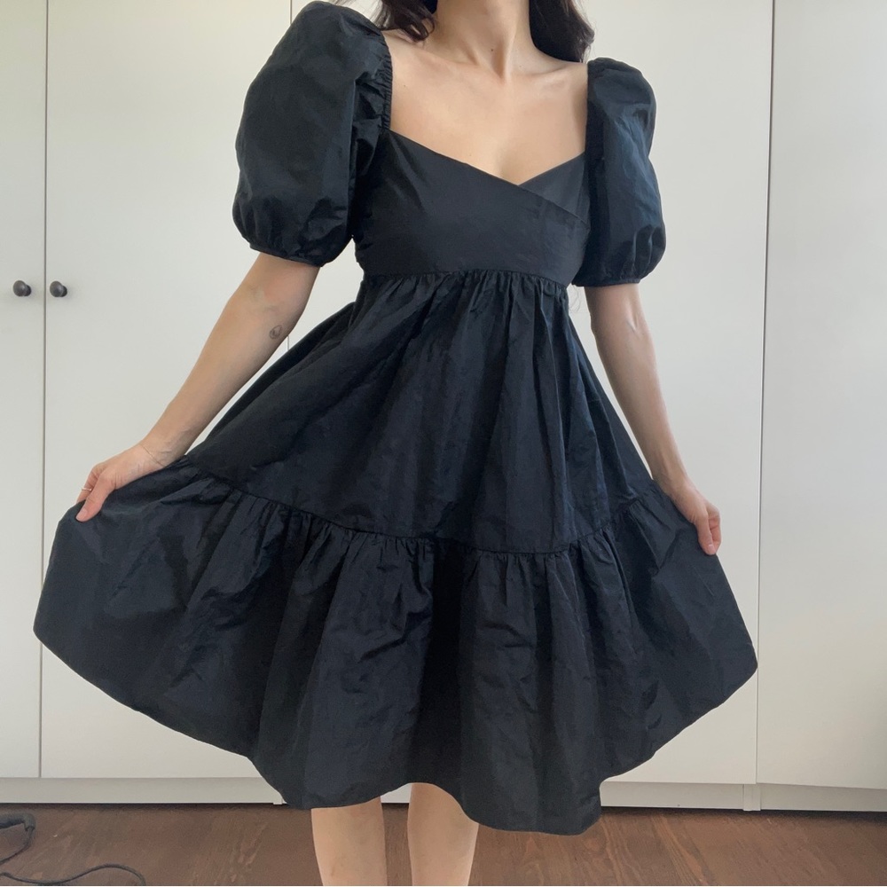 Aritzia Puff Sleeve Dress Sunday Best Dress Aritzia Short Tiered Puff  Sleeve Black Avant